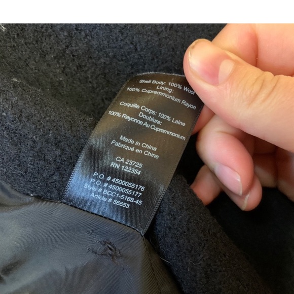 Babaton Aritiza Sian Belted Black Wool Coat Pea Coat Size XXS - Picture 6 of 7